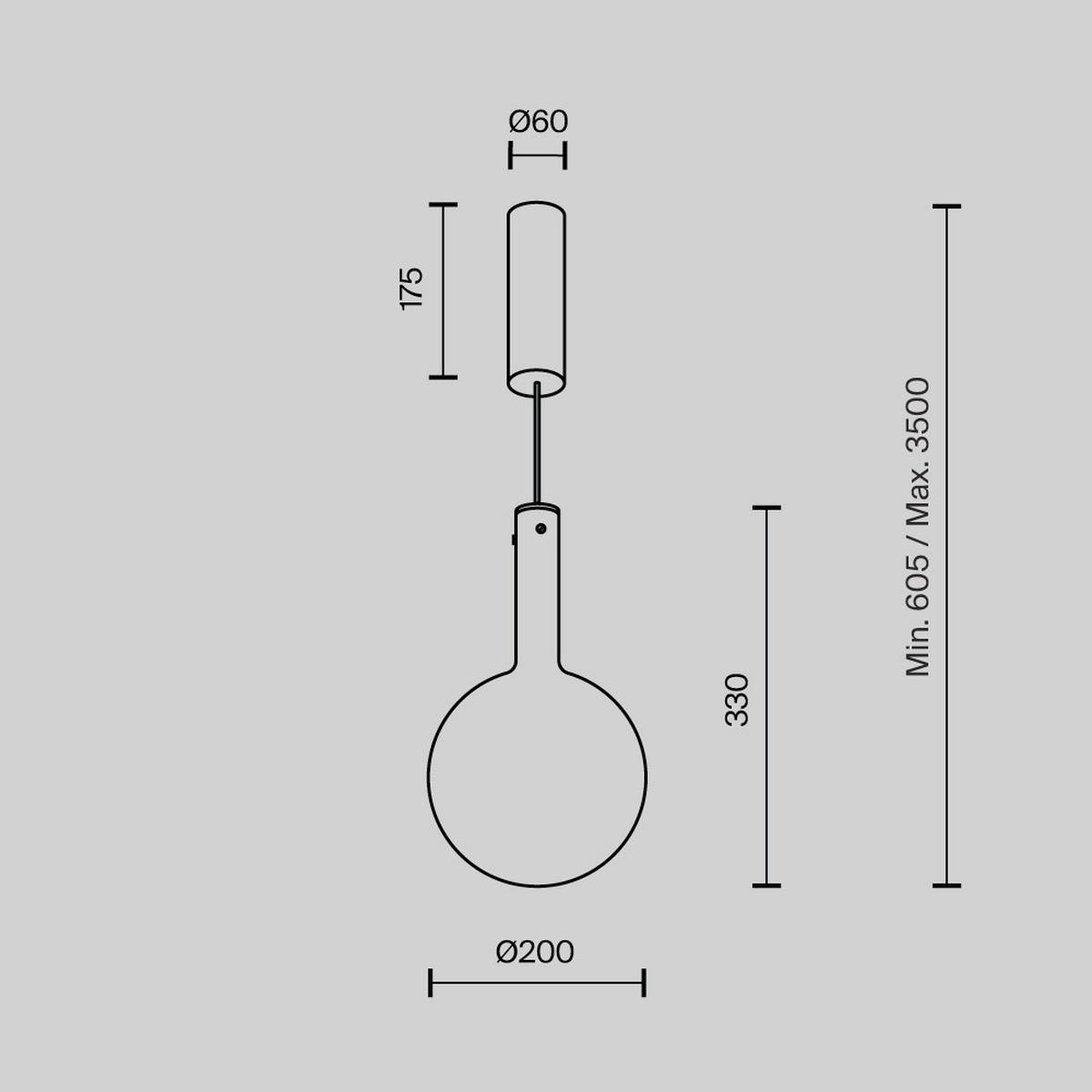PENDELLEUCHTE 20/350 cm    - Schwarz, Design, Metall (20/350cm) - MAYTONI