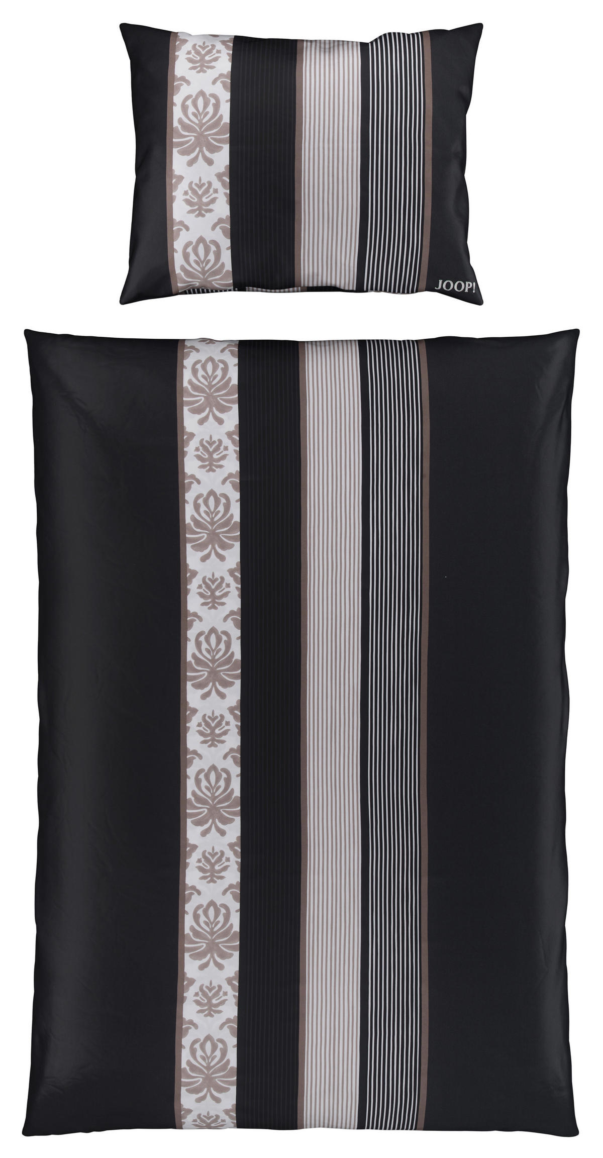 BETTWÄSCHE Ornament Stripe Makosatin 140/200 cm  - Schwarz/Weiß, Design, Naturmaterialien/Textil (140/200cm) - Joop!