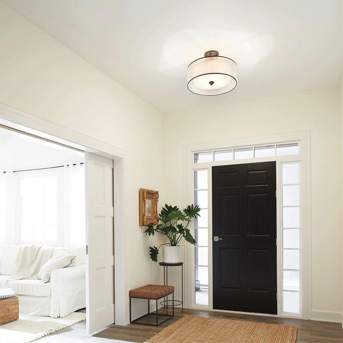 DECKENLEUCHTE Elstead Lacey 50.8/33.7 cm   - Bronzefarben, KONVENTIONELL, Glas/Metall (50.8/33.7cm) - Elstead Lighting