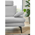 ECKSOFA in Echtleder Weiß  180/310 cm  - Schwarz/Weiß, Design, Leder/Metall (180/310cm) - Dieter Knoll