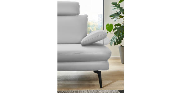 ECKSOFA in Echtleder Weiß 180/310 cm - Schwarz/Weiß, Design, Leder/Metall (180/310cm) - Dieter Knoll