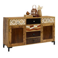 SIDEBOARD 140/80/40 cm  in Braun, Multicolor, Akaziefarben, Kupferfarben  - Multicolor/Schwarz, Lifestyle, Keramik/Holz (140/80/40cm) - Landscape