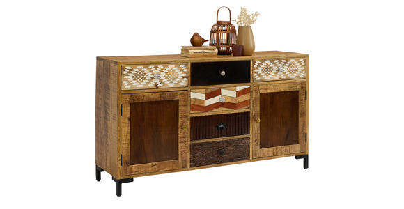 SIDEBOARD  in 140/80/40 cm  - Multicolor/Schwarz, LIFESTYLE, Keramik/Holz (140/80/40cm) - Landscape