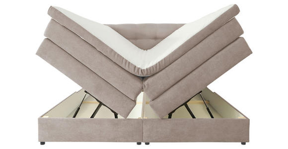 BOXSPRINGBETT 180/200 cm  in Beige  - Beige/Schwarz, KONVENTIONELL, Kunststoff/Textil (180/200cm) - Carryhome