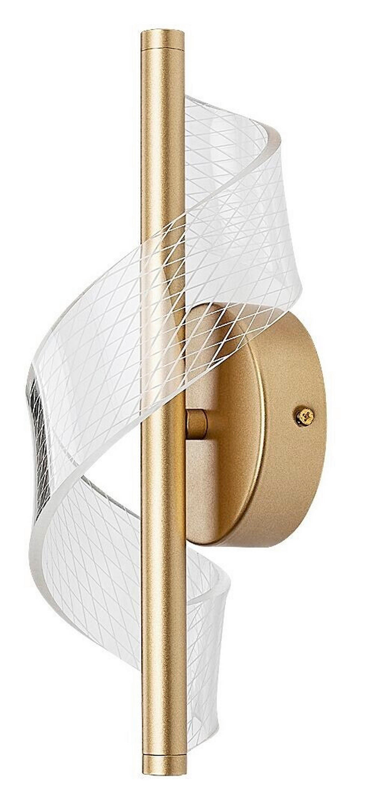 ZIDNA LED LAMPA Zofrael  - prozirna/zlatna, Dizajnerski, metal/plastika (13/30cm)