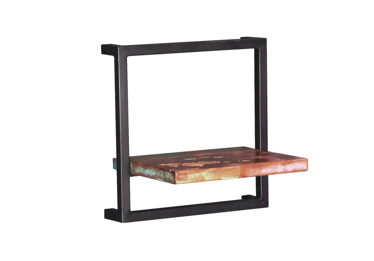 WANDREGAL 35/35/25 cm  - Multicolor/Schwarz, Design, Holz/Metall (35/35/25cm) - MID.YOU