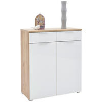 DULAP PENTRU PANTOFI 89/105/40 cm  - argintiu/alb, Design, plastic/sticlă (89/105/40cm) - Voleo