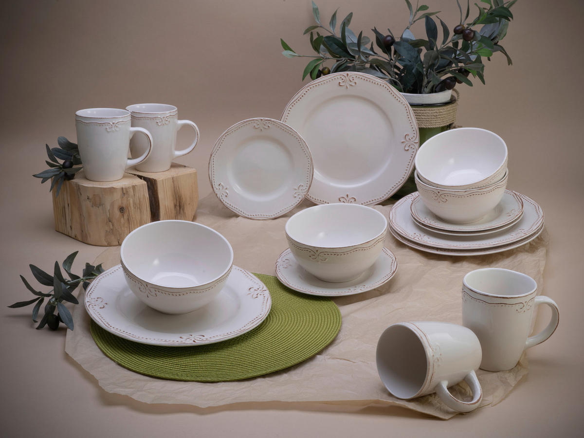KOMBINOVANÁ SOUPRAVA, 16dílné, kamenina - vícebarevná, keramika - Creatable