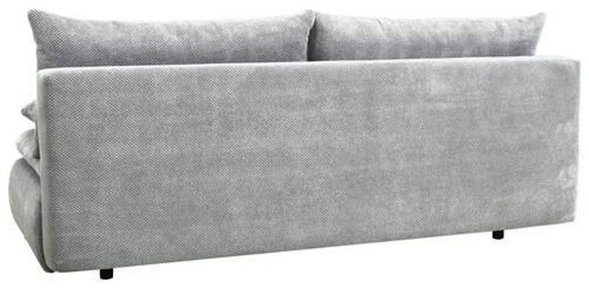 SCHLAFSOFA in Webstoff, Plüsch Hellgrau  - Hellgrau/Schwarz, Konventionell, Textil (203/72-96/98cm) - Novel