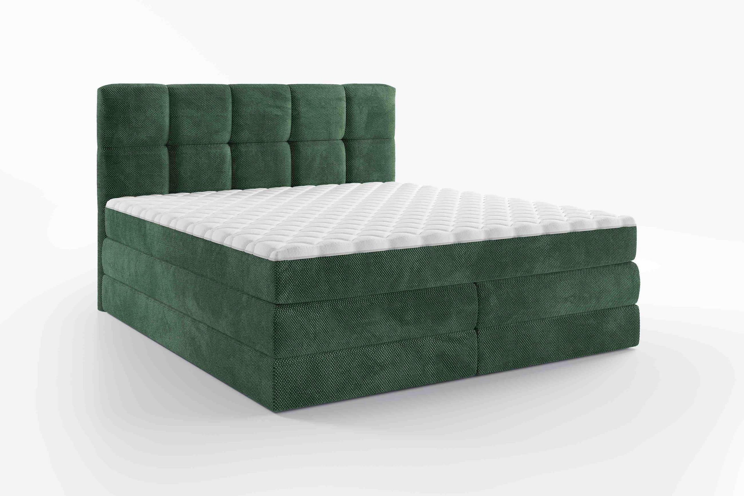 BOXSPRINGBETT 180/200 cm  in Grün  - Schwarz/Grün, Design, Kunststoff/Textil (180/200cm) - Esposa