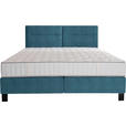 BOXSPRINGBETT 200/220 cm  in Blau  - Blau/Schwarz, KONVENTIONELL, Textil/Metall (200/220cm) - Esposa