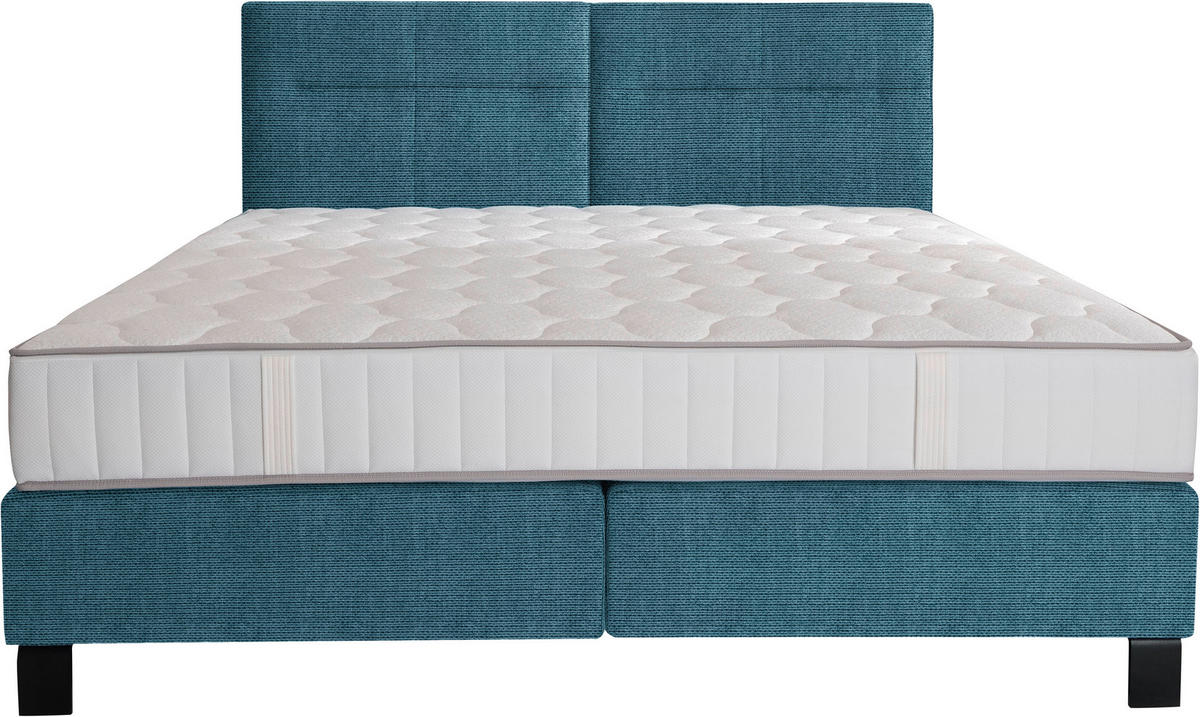 BOXSPRINGBETT 200/220 cm  in Blau  - Blau/Schwarz, Konventionell, Textil/Metall (200/220cm) - Esposa