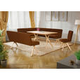 ECKBANK 172/218 cm Webstoff Haselnussfarben Eiche vollmassiv   - Eichefarben/Haselnussfarben, KONVENTIONELL, Holz/Textil (172/218cm) - Linea Natura