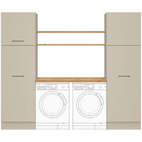 HAUSWIRTSCHAFTSRAUM  in Hellgrau  - Eichefarben/Hellgrau, Basics, Holzwerkstoff (245cm) - Impuls