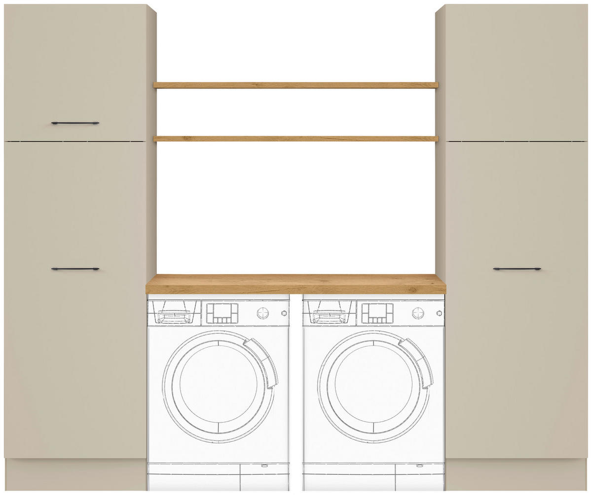 HAUSWIRTSCHAFTSRAUM  in Hellgrau  - Eichefarben/Hellgrau, Basics, Holzwerkstoff (245cm) - Impuls