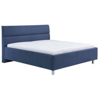 ČALÚNENÁ POSTEĽ, 180/200 cm, tmavomodrá - biela/tmavomodrá, Konventionell, kov/drevo (180/200cm) - Esposa