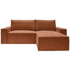 ECKSCHLAFSOFA in Samt Rostfarben  - Rostfarben/Schwarz, Konventionell, Holz/Kunststoff (251/170cm) - MID.YOU
