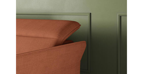 ECKSOFA Rostfarben Flachgewebe Rücken echt, Kopfteilverstellung, Sitztiefenverstellung  - Rostfarben/Schwarz, KONVENTIONELL, Textil/Metall (175/272cm) - Carryhome