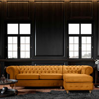 ECKSOFA Laura Bernsteinfarben Mikrofaser  - Bernsteinfarben/Braun, Design, Holz/Textil (284/182cm) - P & B