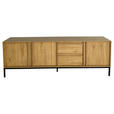 LOWBOARD WABI  in 180/60,5/40 cm  - Eichefarben/Schwarz, Design, Holz/Holzwerkstoff (180/60,5/40cm) - Xora