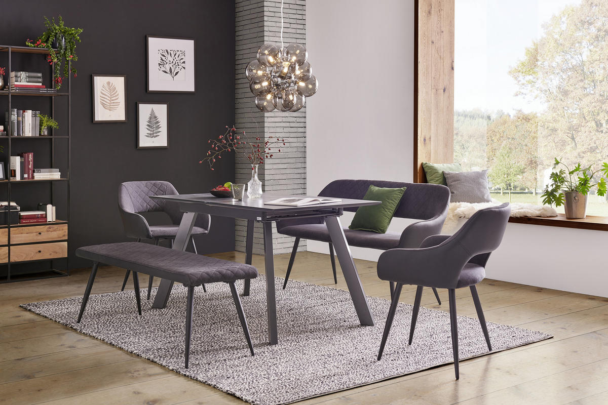 ŽIDLE, antracitová, černá - černá/antracitová, Design, kov/textil (59/83/60cm) - Carryhome