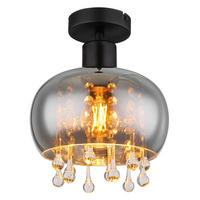 DECKENLEUCHTE  21/25 cm    - Klar/Schwarz, Trend, Glas/Metall (21/25cm) - Globo