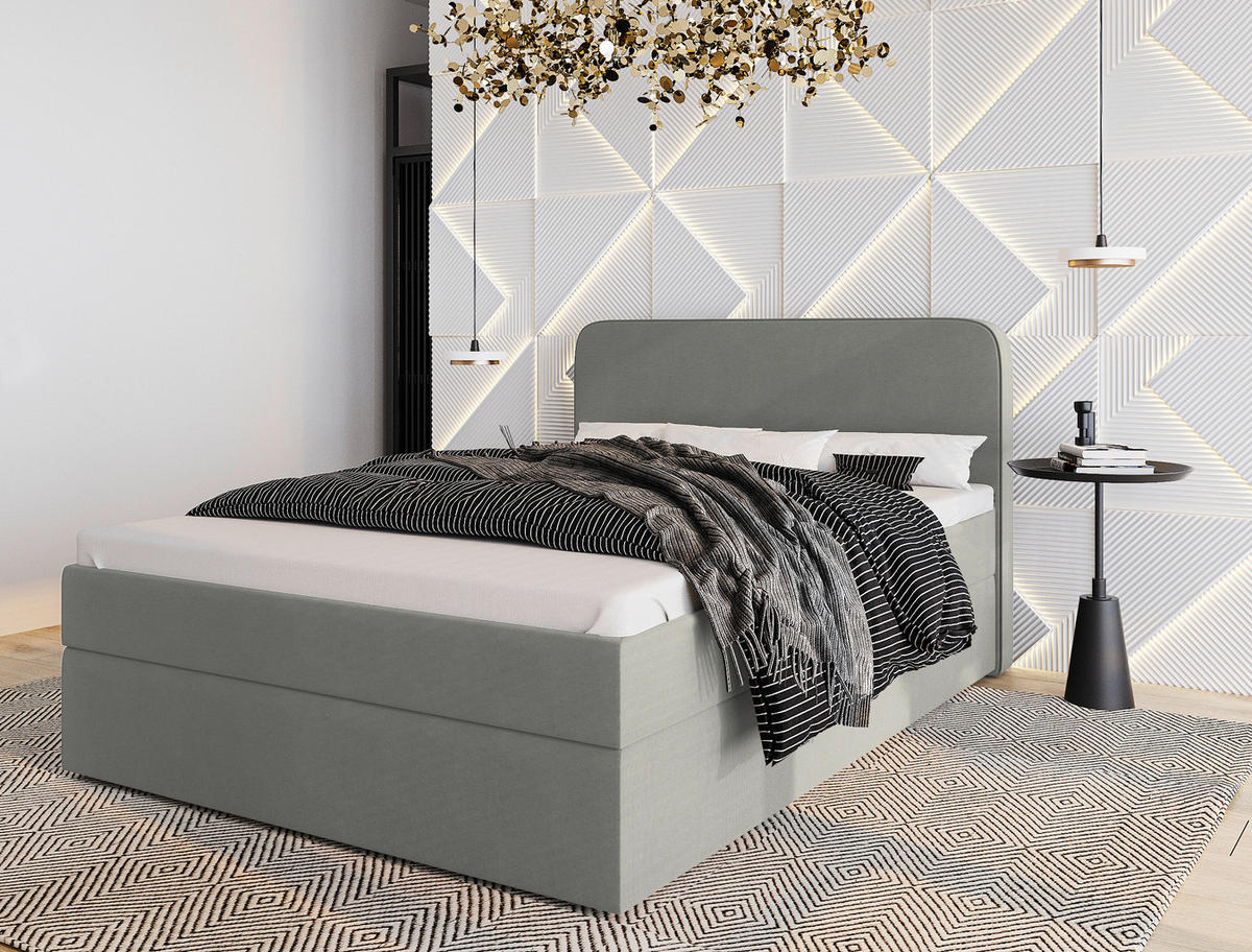 BOXBETT 120/200 cm  in Grau  - Schwarz/Naturfarben, MODERN, Holz/Kunststoff (120/200cm) - MID.YOU