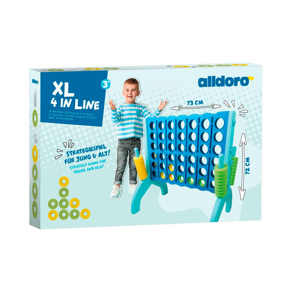 OUTDOORSPIEL XXL 4 in einer Reihe Blau, Türkis  - Türkis/Blau, Basics, Kunststoff (73/49/72.5cm) - alldoro