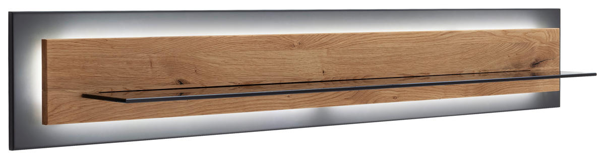 WANDBOARD in 150/26/23 cm Wildeiche  - Wildeiche, Design, Glas/Holz (150/26/23cm) - MID.YOU
