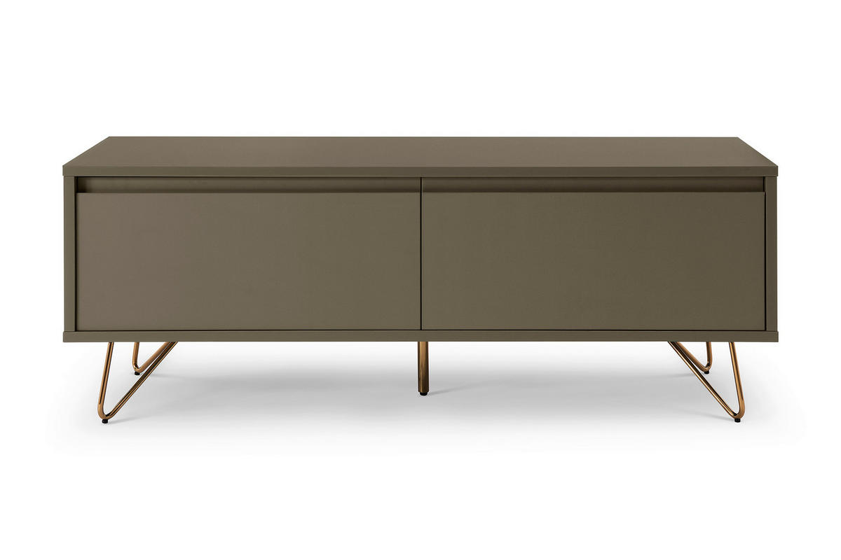 NÍZKA KOMODA, sivá, 120/45/40 cm - sivá/mosadzná, Design, kov/kompozitné drevo (120/45/40cm) - Livetastic