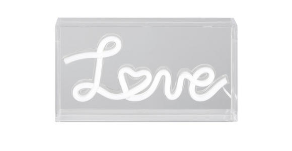LED-DEKOLEUCHTE Love 23/4/12,7 cm  - Transparent/Weiß, LIFESTYLE, Kunststoff (23/4/12,7cm) - Novel
