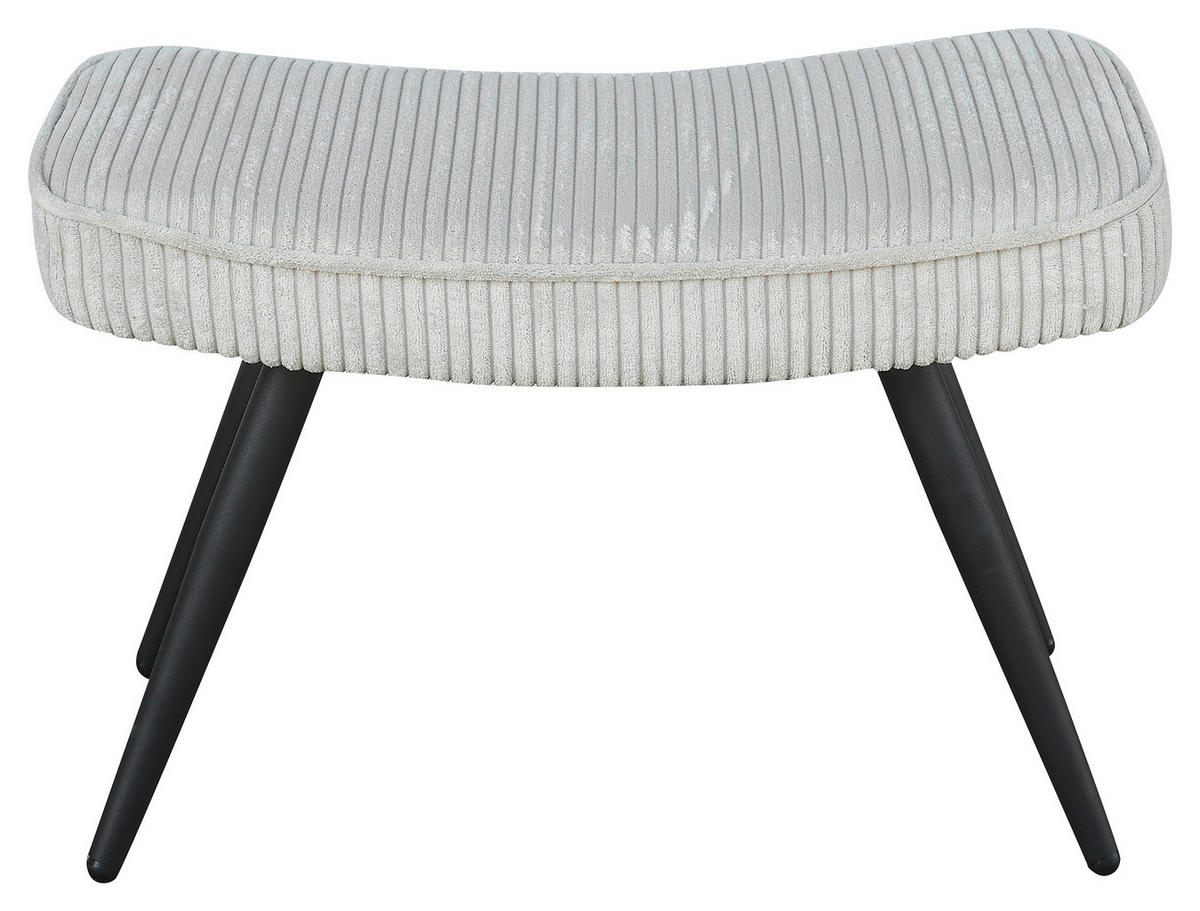 HOCKER Cord Elfenbein  - Elfenbein/Schwarz, Basics, Textil/Metall (60/39/41cm) - MID.YOU