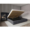 POLSTERBETT gepolstertes Kopfteil, Lattenrost, Bettkasten Anthrazit 160/200 cm  - Anthrazit/Schwarz, Design, Holz/Kunststoff (160/200cm) - Carryhome