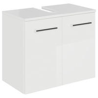 WASCHBECKENUNTERSCHRANK 60/49,8/33,3 cm  - Chromfarben/Weiß Hochglanz, KONVENTIONELL, Holzwerkstoff/Metall (60/49,8/33,3cm) - Sadena