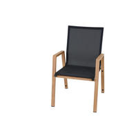 STAPELSESSEL Aluminium Grau, Teakfarben  - Anthrazit/Grau, Basics, Kunststoff/Metall (67,5/90/56cm) - Siena Garden