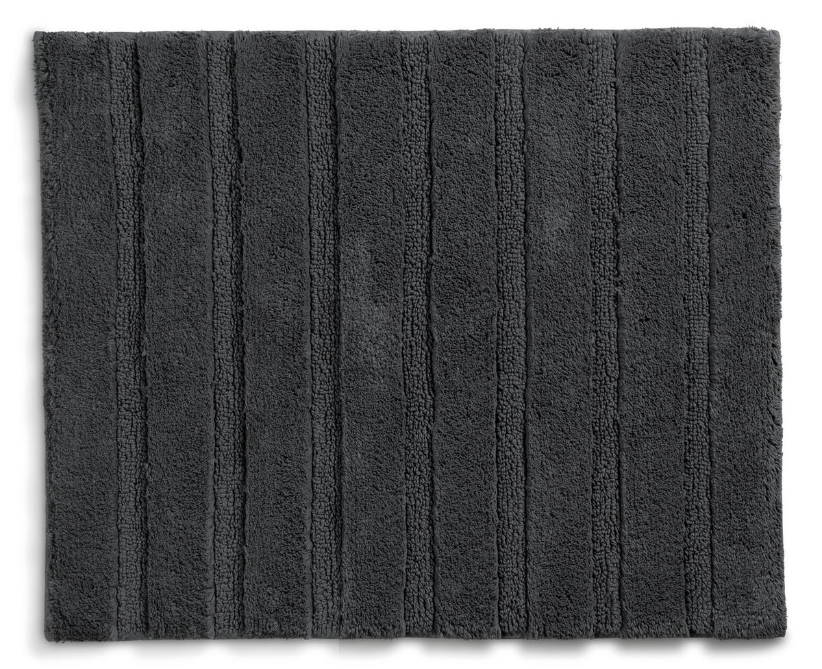 BADEMATTE Grau  - Grau, KONVENTIONELL, Textil (65/55/1,6cm) - Kela