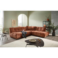 ECKSOFA Chenille Rostfarben  - Rostfarben/Schwarz, Modern, Kunststoff/Textil (284/250cm) - Livetastic
