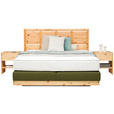 BOXSPRINGBETT 180/200 cm  in Grün, Zirbelkieferfarben  - Zirbelkieferfarben/Grün, Natur, Holz/Textil (180/200cm) - Valnatura