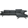ECKSOFA Echtleder Grau  - Anthrazit/Grau, Design, Leder/Metall (290/230cm) - Johann Jakob