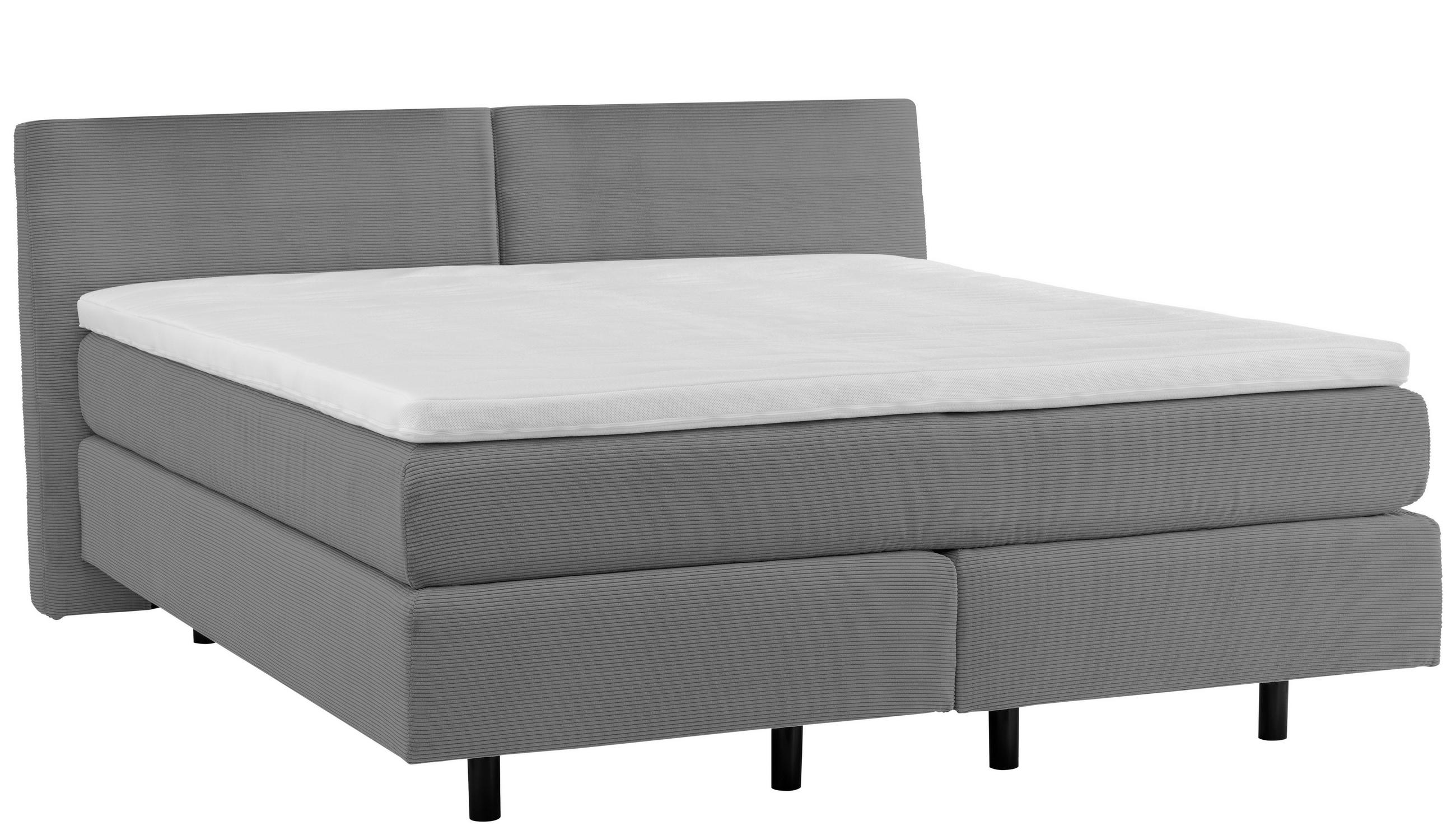 BOXSPRINGBETT 180/200 cm  in Anthrazit  - Anthrazit/Schwarz, Modern, Kunststoff/Textil (180/200cm) - Beldomo - Sleep