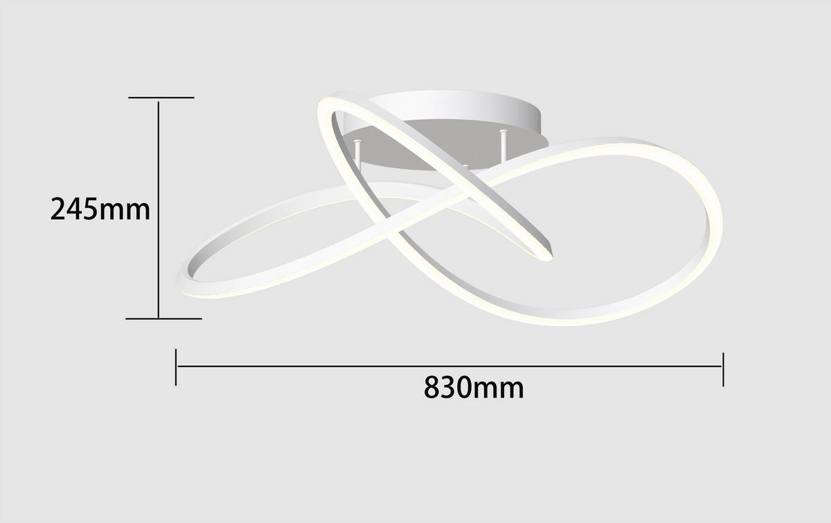 LED-DECKENLEUCHTE 83/25 cm   - Weiß, Design, Kunststoff/Metall (83/25cm)