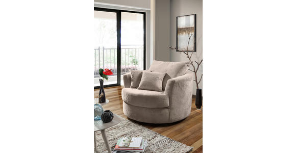 SESSEL in Plüsch Beige  - Beige/Schwarz, KONVENTIONELL, Textil/Metall (115/72/115cm) - Carryhome