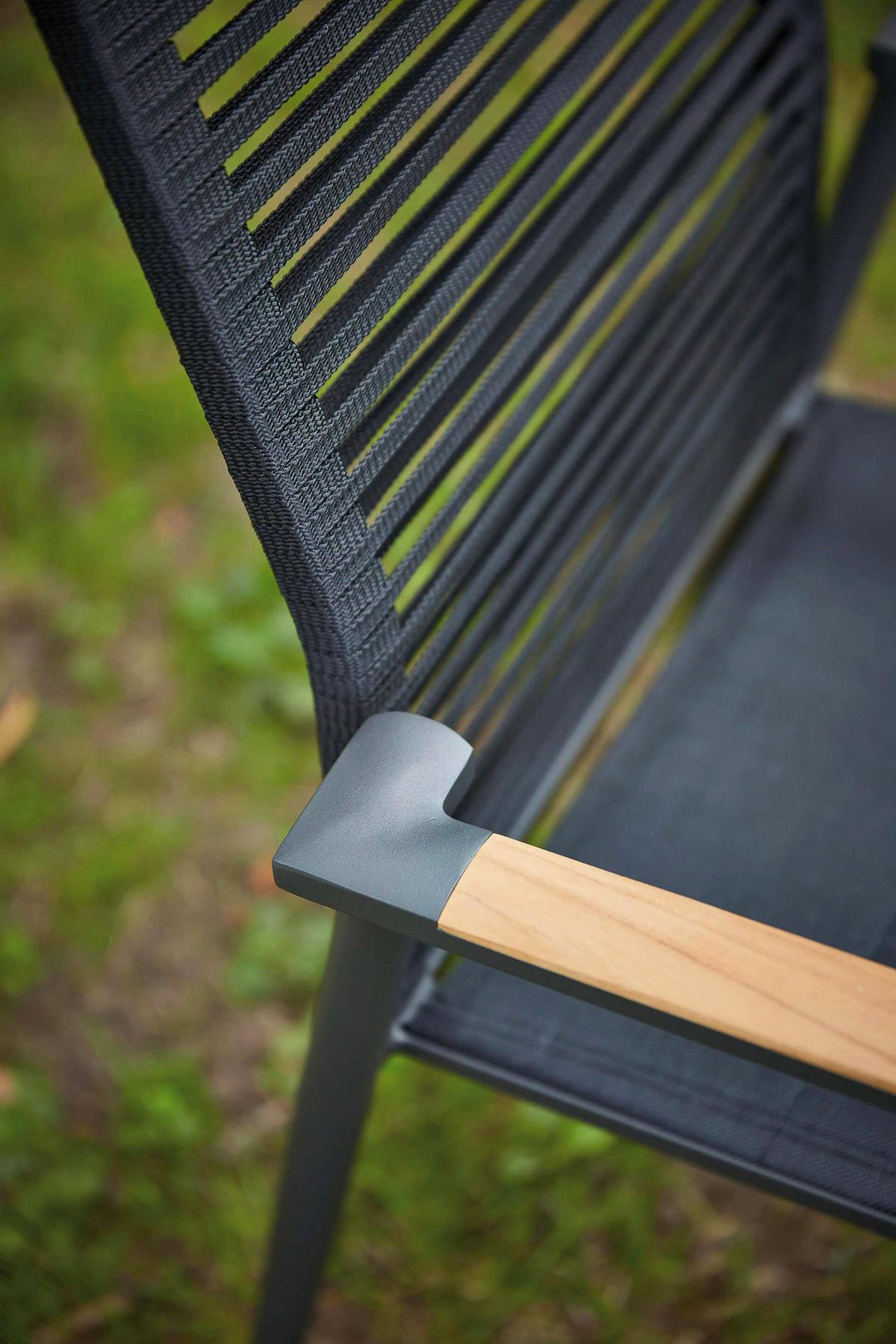 STAPELSESSEL Aluminium Anthrazit, Schwarz  - Anthrazit/Schwarz, Design, Holz/Textil (61/94/66cm) - Musterring