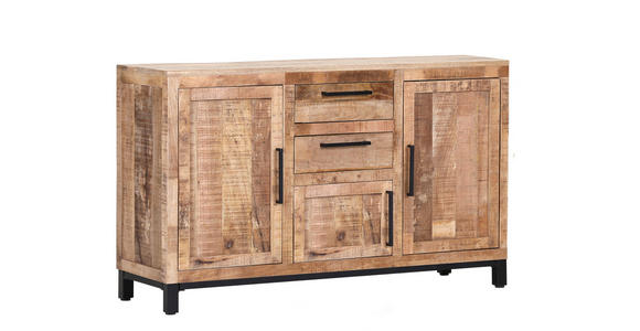 SIDEBOARD  in 140/80/40 cm  - Schwarz/Naturfarben, Design, Holz/Metall (140/80/40cm) - Landscape