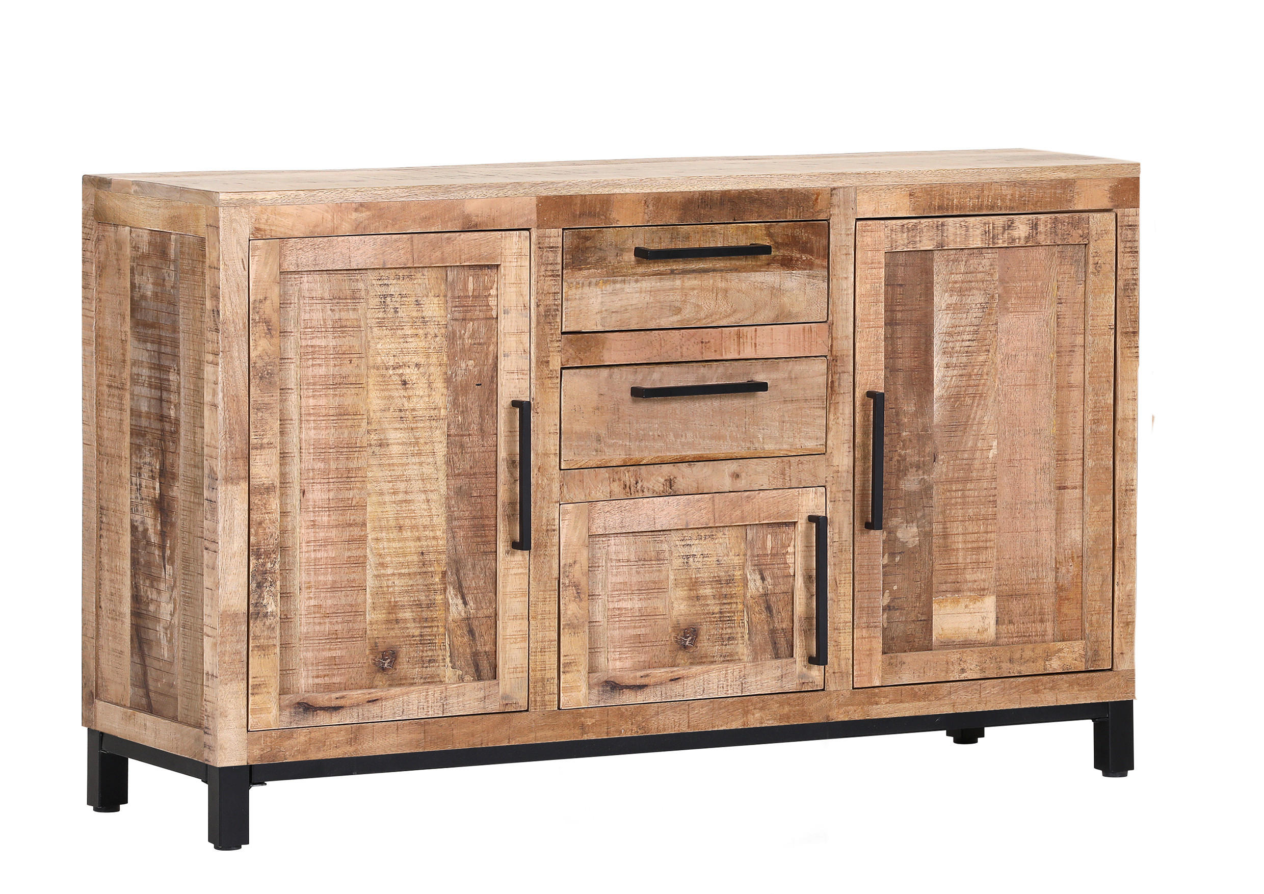 SIDEBOARD  in 140/80/40 cm  - Schwarz/Naturfarben, Design, Holz/Metall (140/80/40cm) - Landscape