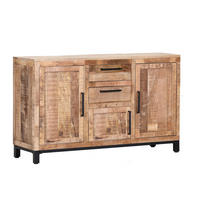 SIDEBOARD  in 140/80/40 cm  - Schwarz/Naturfarben, Design, Holz/Metall (140/80/40cm) - Landscape