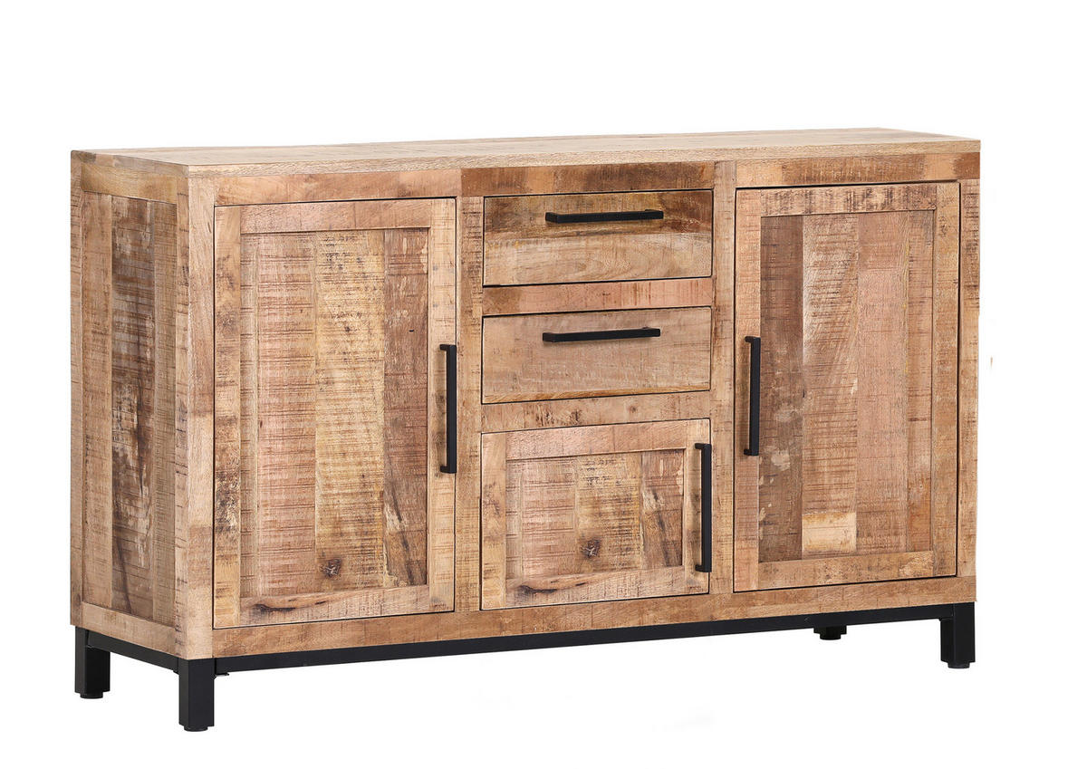 SIDEBOARD  in 140/80/40 cm  - Schwarz/Naturfarben, Design, Holz/Metall (140/80/40cm) - Landscape