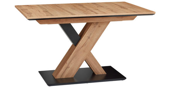 ESSTISCH      - Eichefarben/Schwarz, Design, Holzwerkstoff (130/85/75,5cm) - Cantus