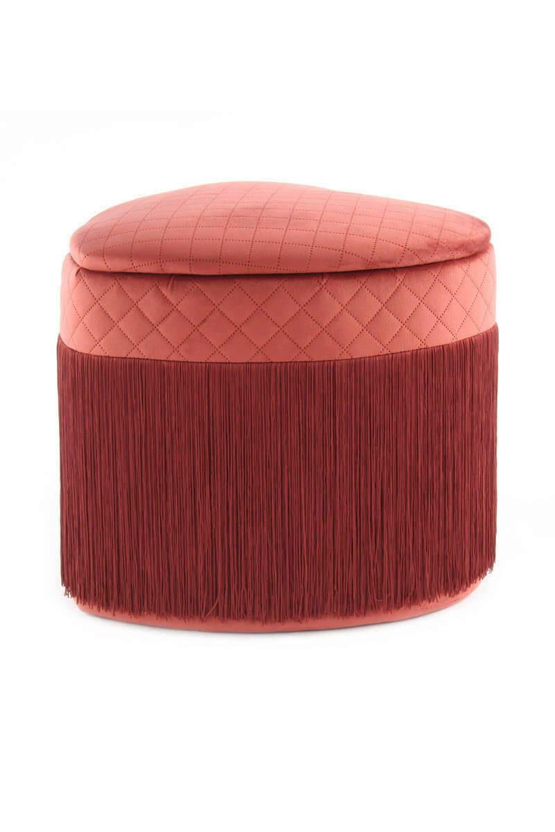 TABURET, dřevo, plast, textil, kompozitní dřevo, 43/42/48 cm - bordeaux, Basics, dřevo/kompozitní dřevo (43/42/48cm)