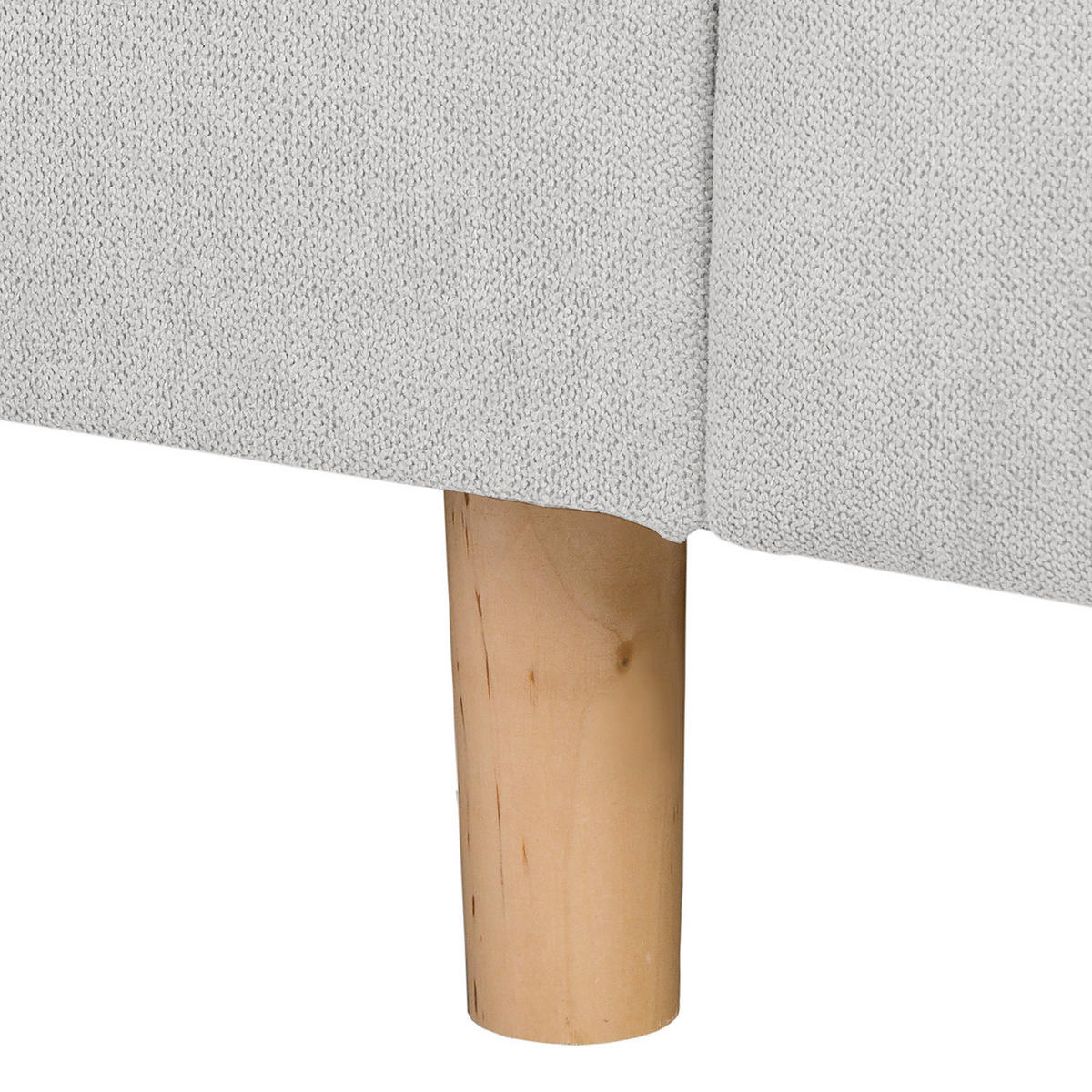 ECKSOFA inkl. Hocker Ariella in Mikrofaser Hellgrau  161/231 cm  - Hellgrau/Naturfarben, Design, Holz/Textil (161/231cm) - Livetastic